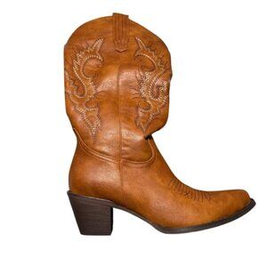 Dreamcia Womens Vintage Western Cowboy Boots Brown Size 9 NEW